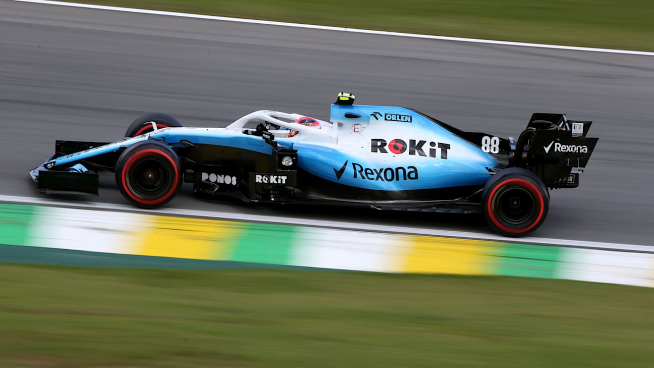 The 2019 Williams FW42 had prominent Rokit branding, but not as much red as the 2020 livery