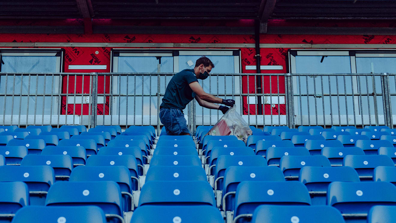 Vettel spent hours after the British Grand Prix on Sunday night picking up litter. Images courtesy of Aston Martin