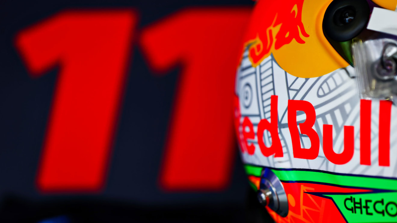 Close-up view of Perez's Mexico GP helmet