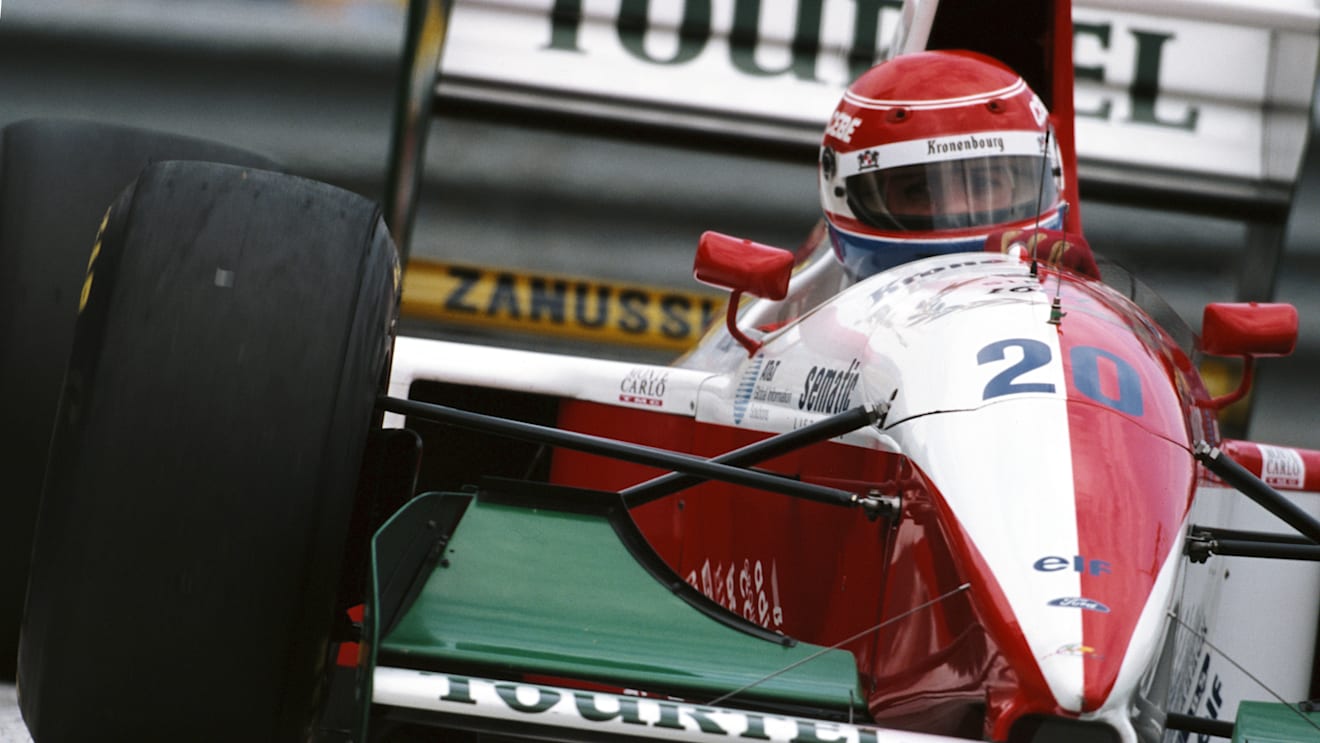 Erik Comas drives the Larrousse LH94 complete with the special livery in Monaco, 1994
