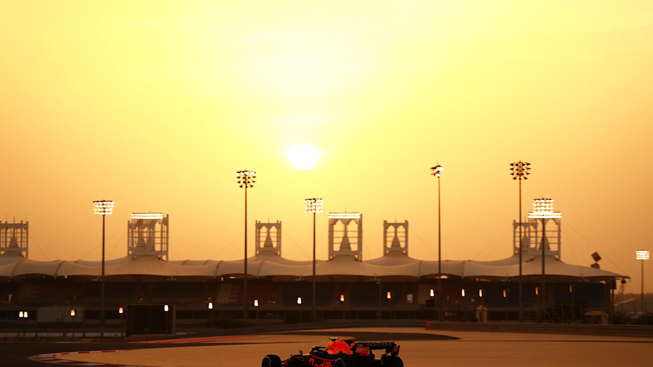 Perez drives his RB16B into the sunset on Day 2