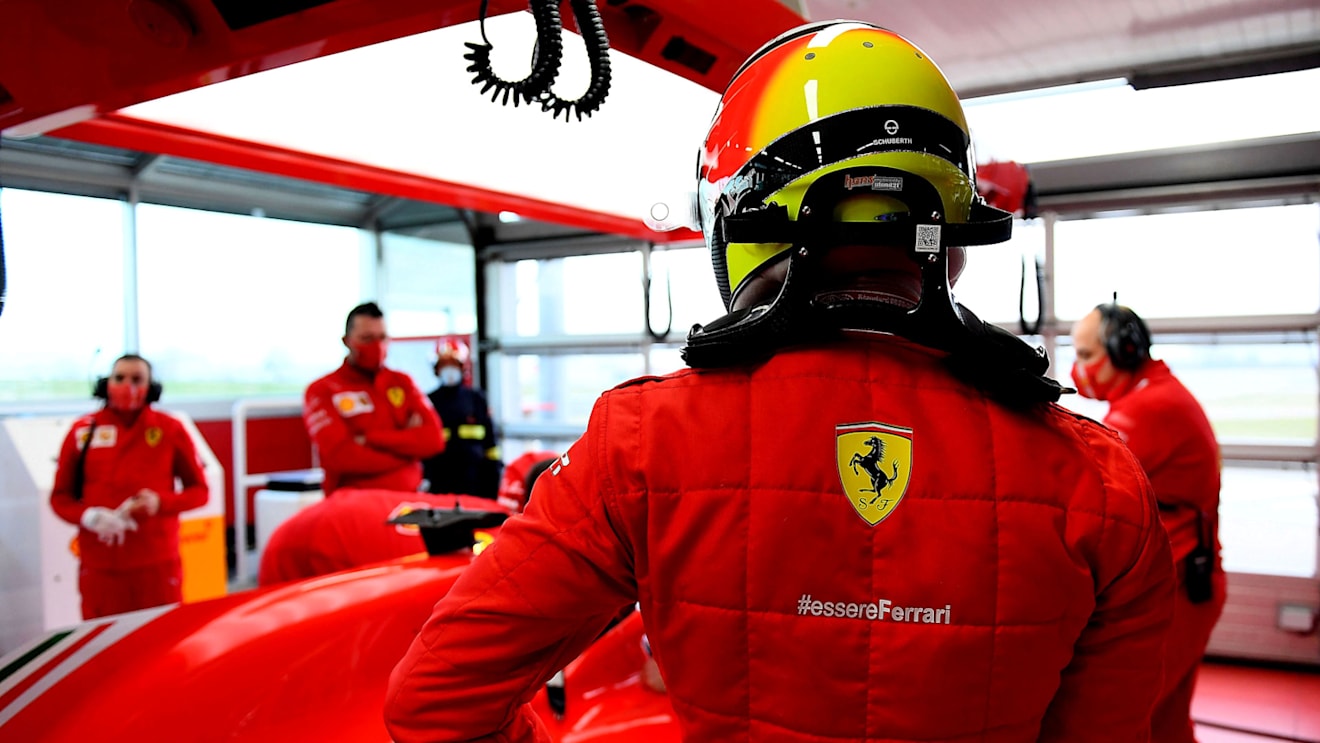 Mick Schumacher also tested the Ferrari SF71H on Friday morning