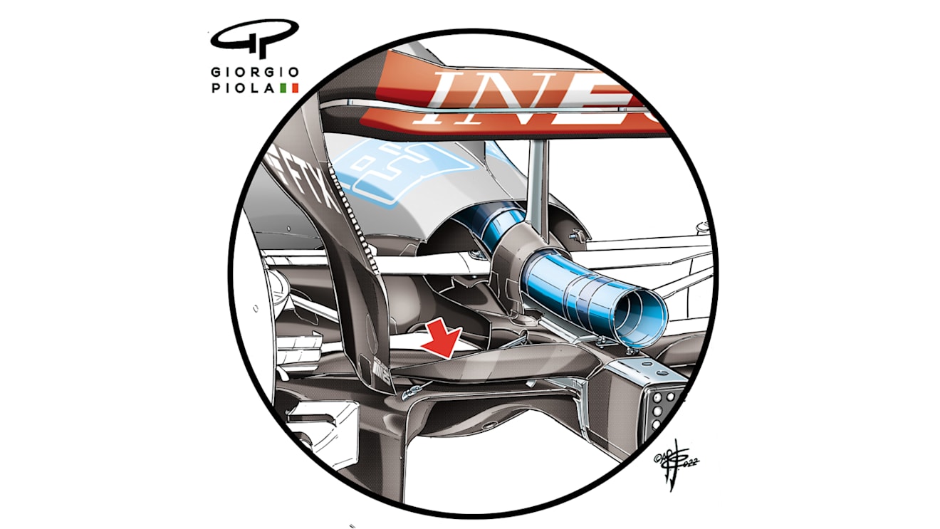 Mercedes ran a single beam wing (red arrow)…