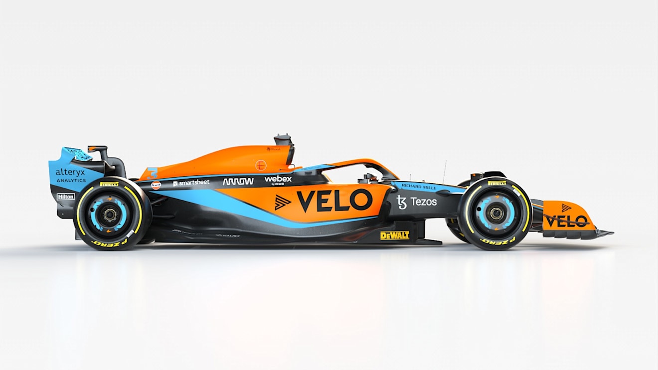 Side view of the McLaren MCL36