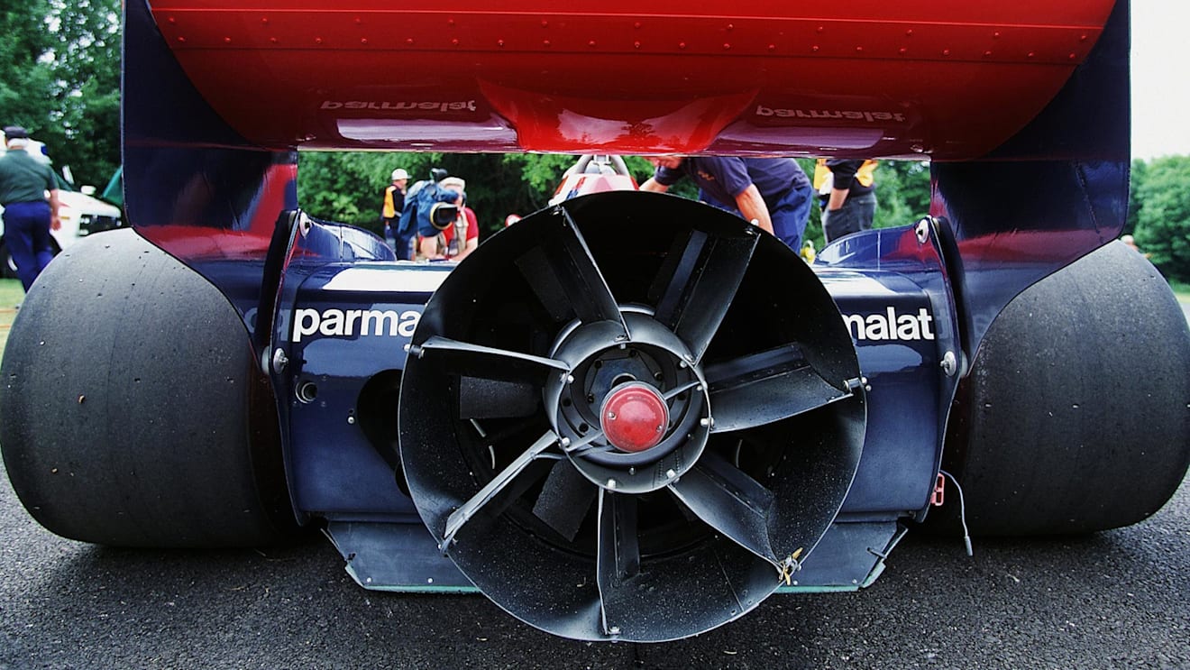 The fan on the rear of the Brabham BT46B