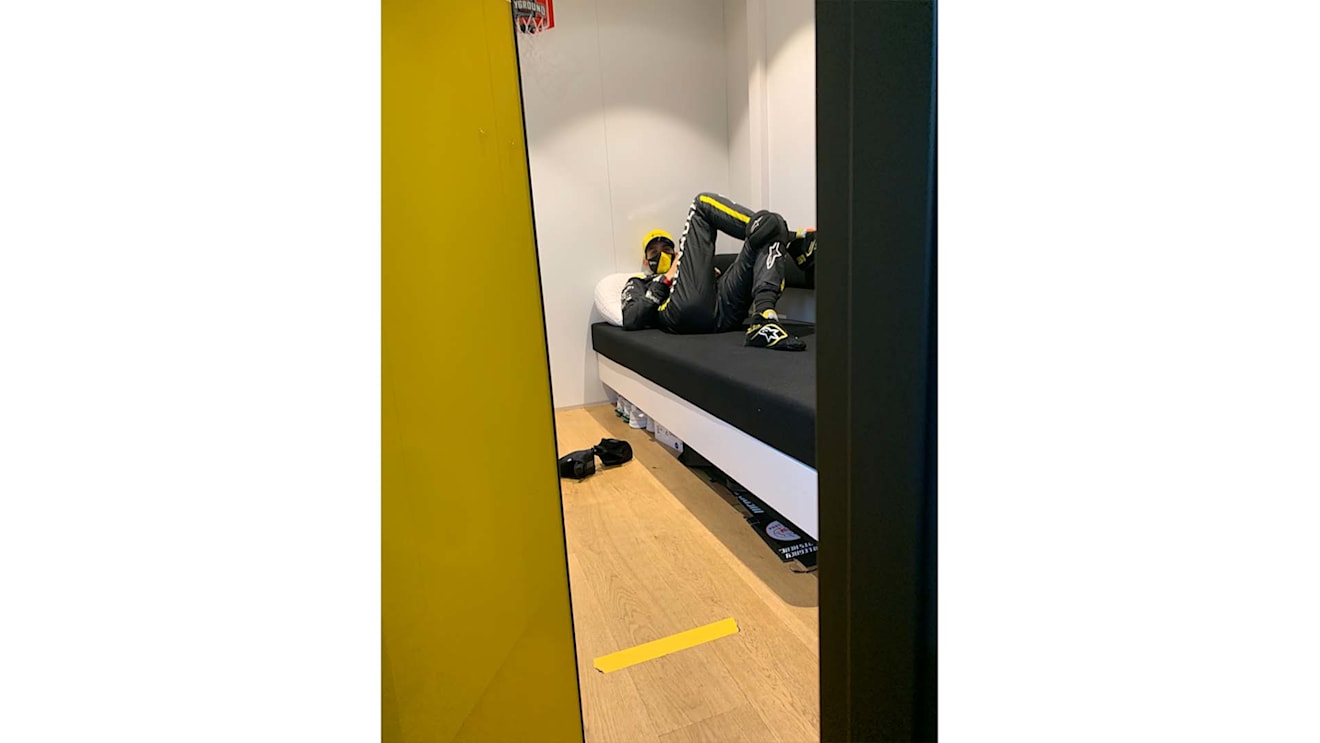 What does a driver do during a F1 track action delay?