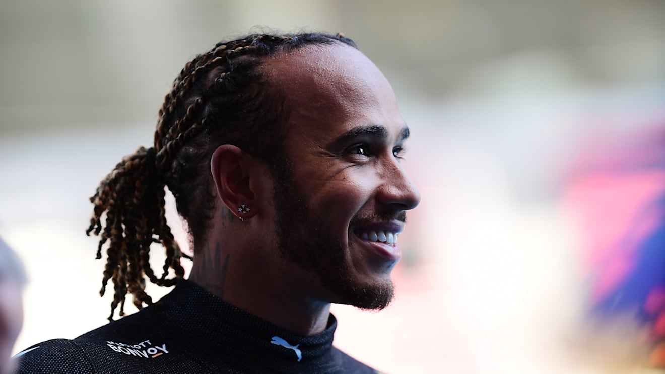 BARCELONA, SPAIN - MAY 08: Pole position qualifier Lewis Hamilton of Great Britain and Mercedes GP celebrates in parc ferme during qualifying for the F1 Grand Prix of Spain at Circuit de Barcelona-Catalunya on May 08, 2021 in Barcelona, Spain. (Photo by Mario Renzi - Formula 1/Formula 1 via Getty Images)