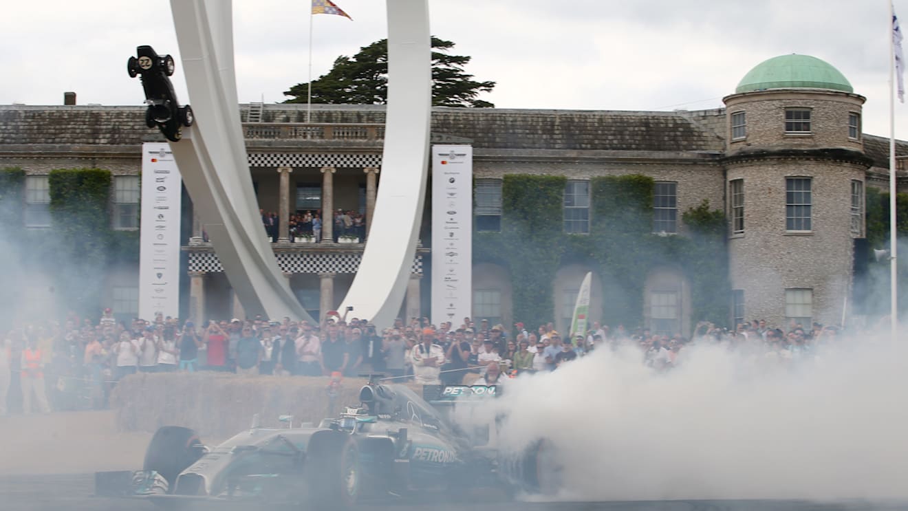 www.sutton-images.com Valtteri Bottas (FIN) Mercedes AMG F1 W05 burn out at Goodwood Festival of Speed, Goodwood, England, 30 June - 2 July 2017. © Sutton Images