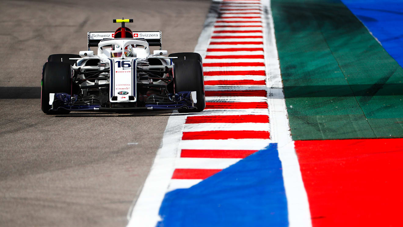 SOCHI AUTODROM, RUSSIAN FEDERATION - SEPTEMBER 28: Charles Leclerc, Sauber C37 Ferrari during the Russian GP at Sochi Autodrom on September 28, 2018 in Sochi Autodrom, Russian Federation. (Photo by Sam Bloxham / LAT Images)