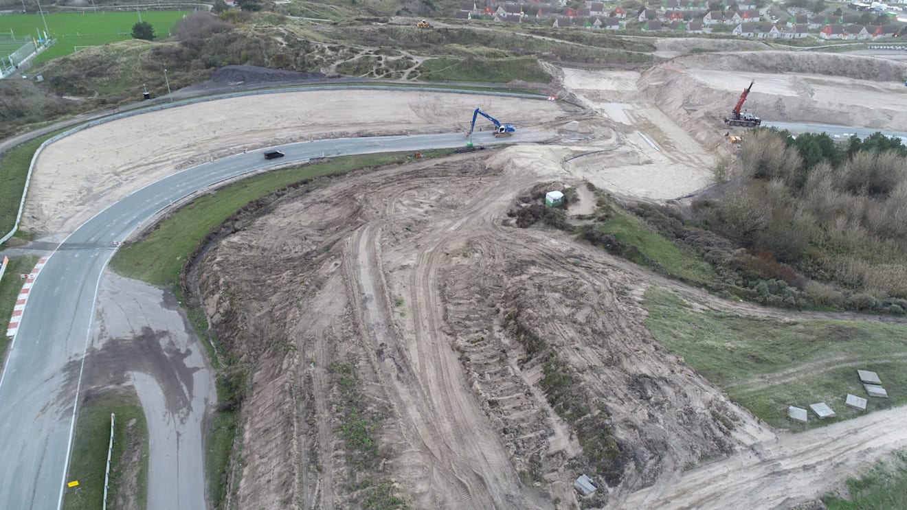 Construction of circuit updates at Zandvoort, host of the 2020 Dutch Grand Prix, December 2019. © Jarno Zaffelli / Dromo
