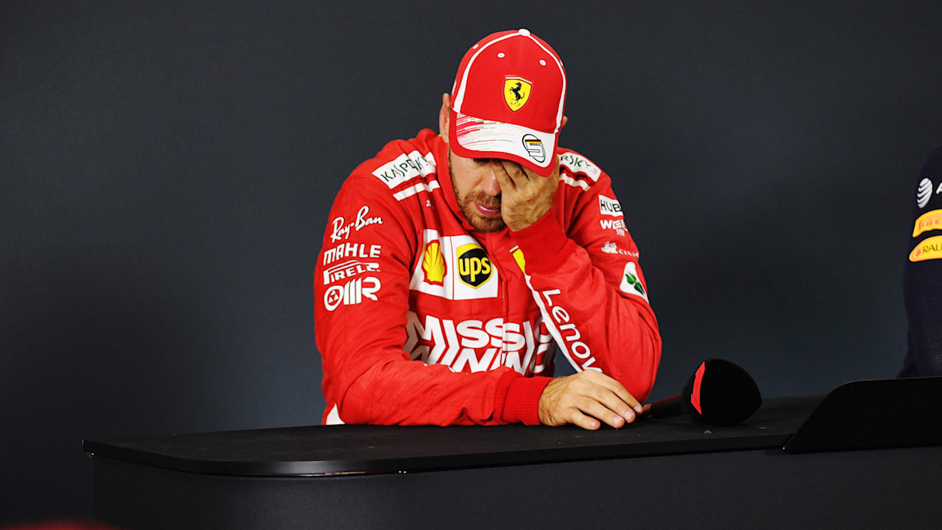 AUTODROMO HERMANOS RODRIGUEZ, MEXICO - OCTOBER 28: Sebastian Vettel, Ferrari in Press Conference during the Mexican GP at Autodromo Hermanos Rodriguez on October 28, 2018 in Autodromo Hermanos Rodriguez, Mexico. (Photo by Simon Galloway / Sutton Images)