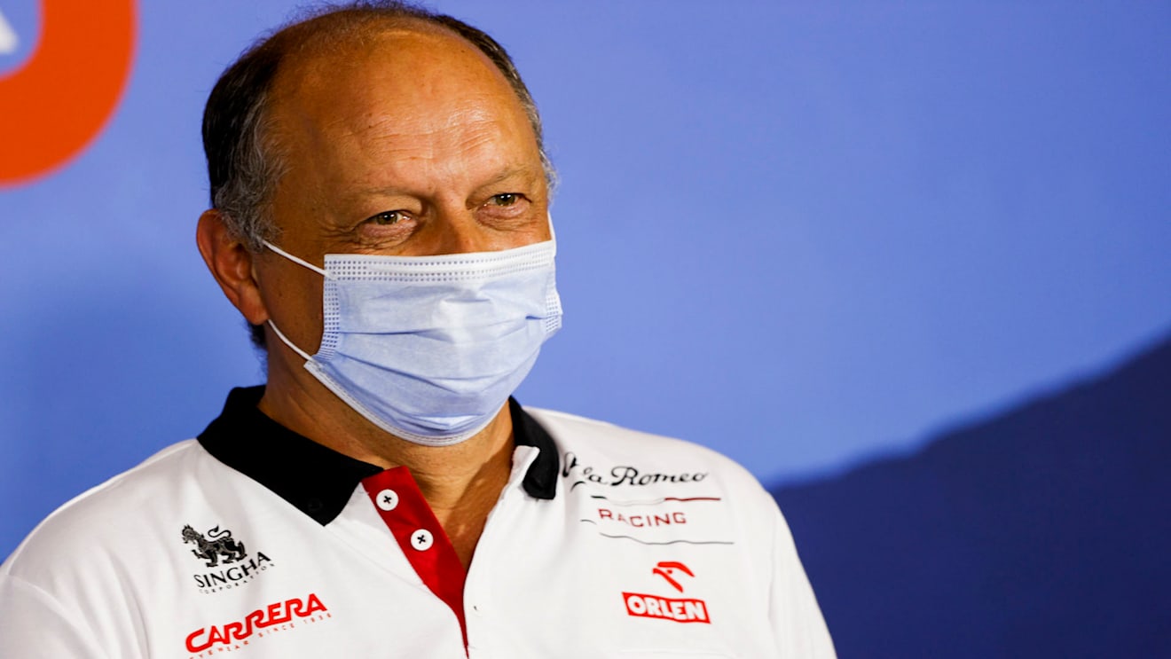 Frederic Vasseur, Team Principal, Alfa Romeo Racing in the press conference 