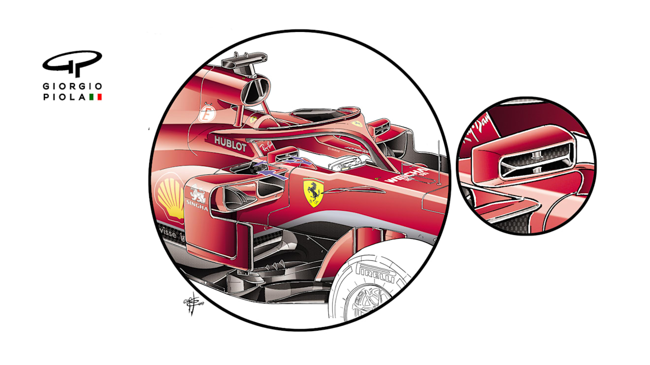 Ferrari SF71H - sidepods, first test © Giorgio Piola