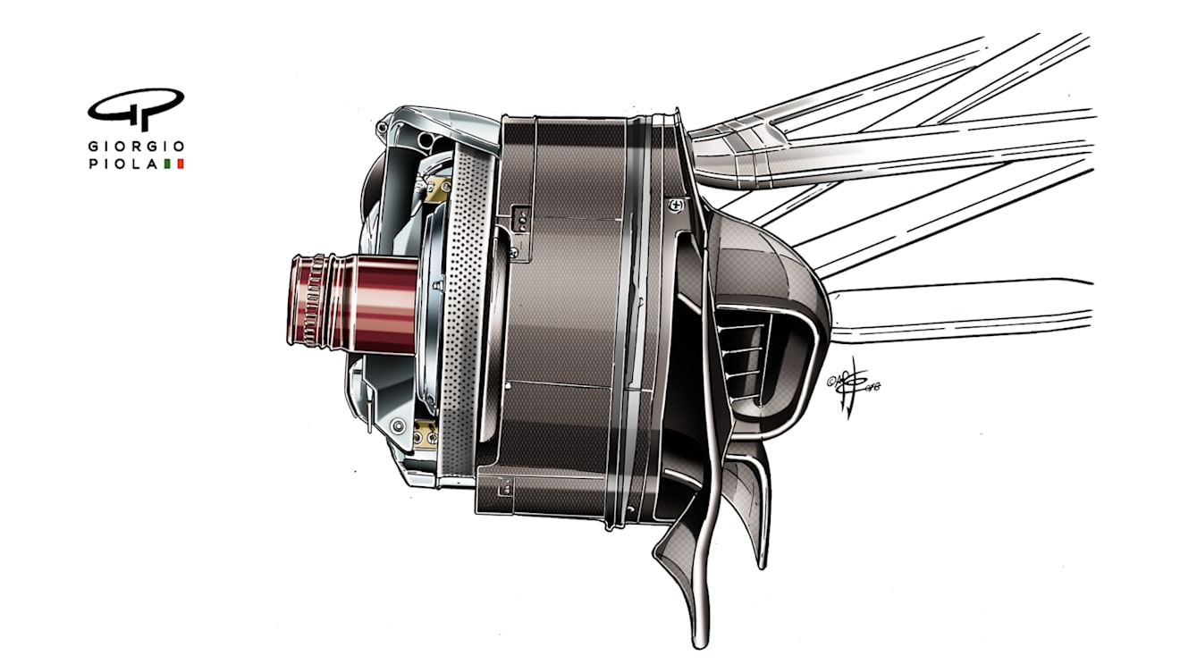 Renault's brake cooling arrangement for Canada was on the more extreme end. © Giorgio Piola