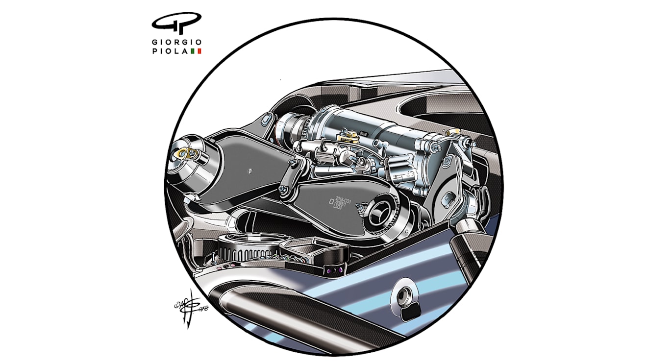 Currently, Mercedes' spring rate is hydraulically managed but they're now readying for a potential ban on that