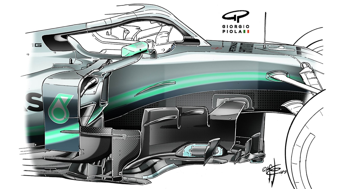 Mercedes' old barge board arrangement
