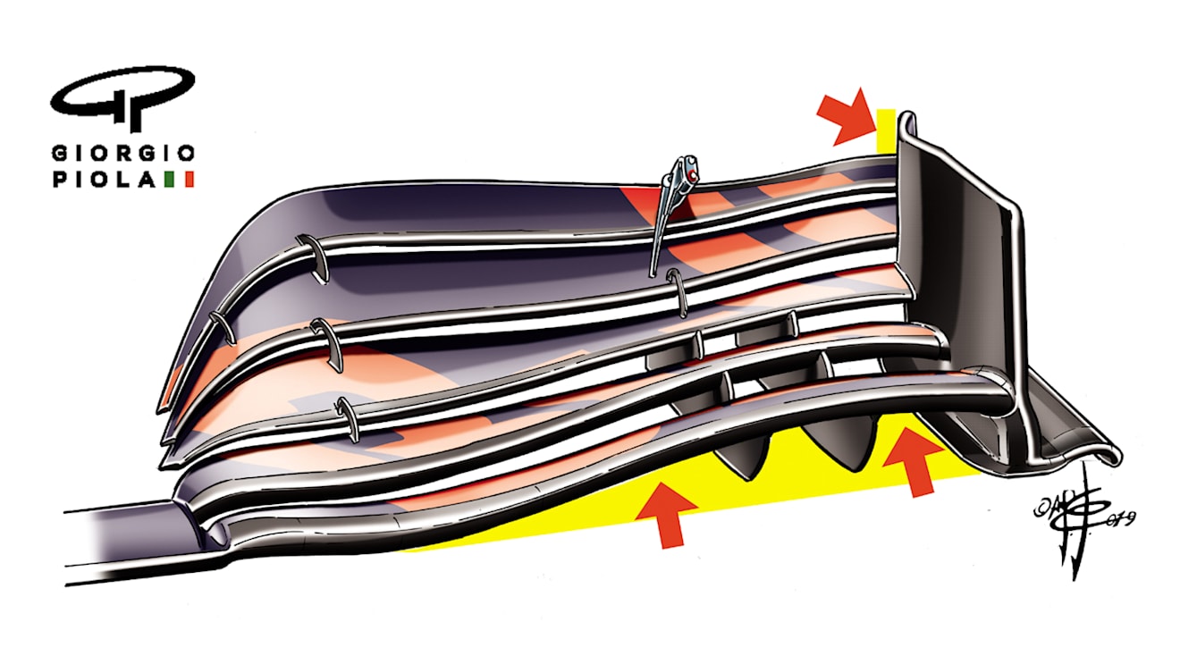 The wing tried by Red Bull in practice in Brazil...