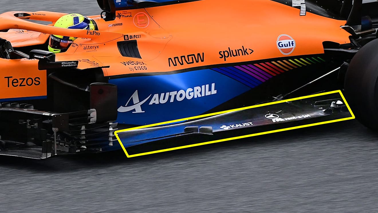 … McLaren's old floor, with a pronounced Z shape and fewer vanes