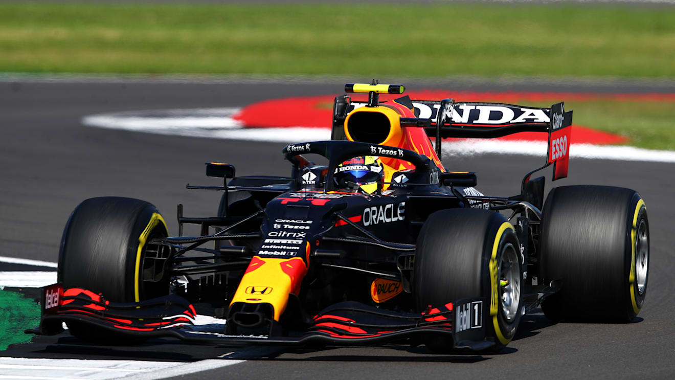 ... whereas the Gurney flap on Perez's car stretched across his whole rear wing