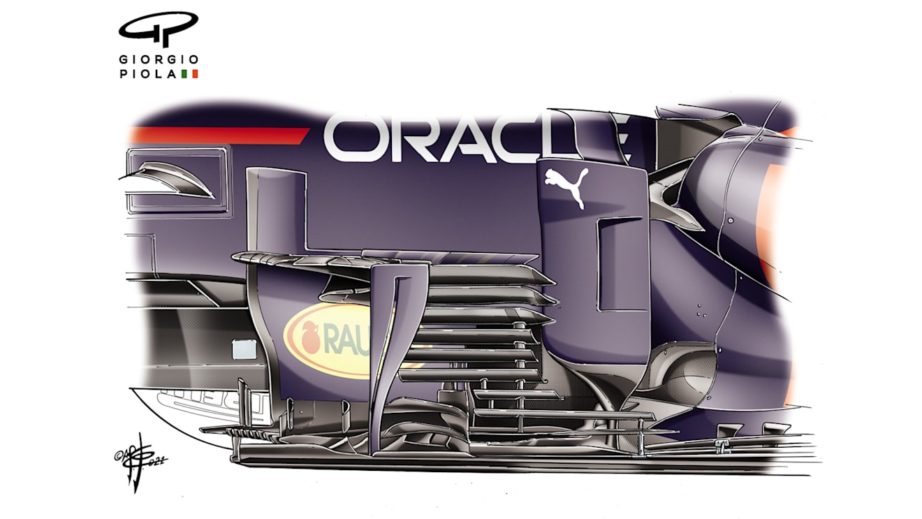 Red Bull's new bargeboard, brought in for Portimao…