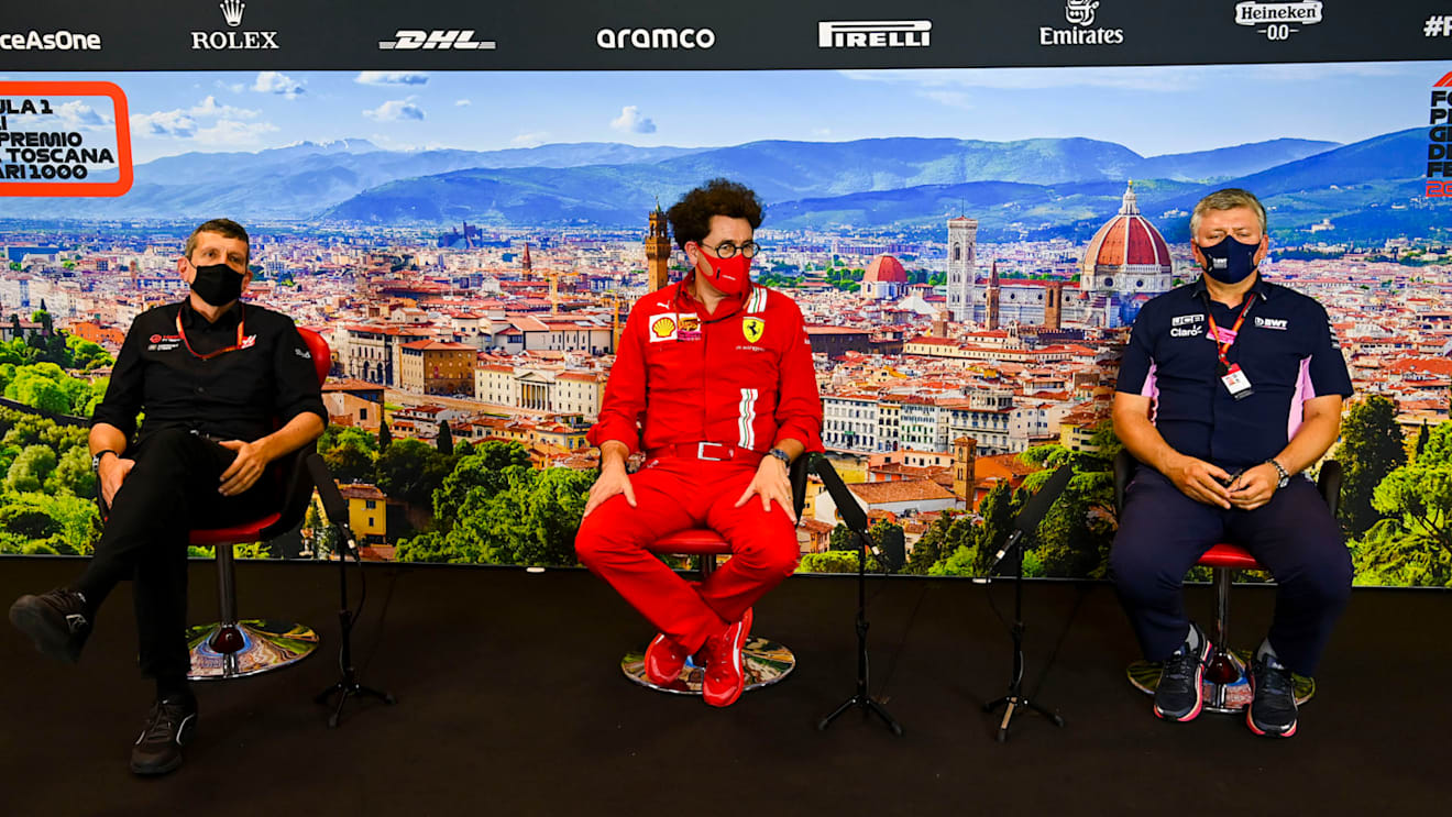 stein, Mattia Binotto, Team Principal Ferrari and Otmar Szafnauer, Team Principal and CEO, Racing Point in the press conference 
