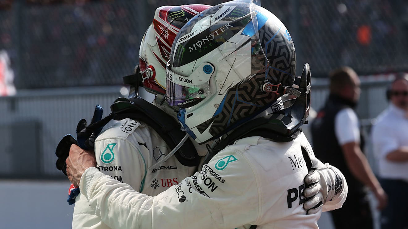 Lewis Hamilton (GBR) Mercedes AMG F1 W10 and Valtteri Bottas (FIN) Mercedes AMG F1 W10.
08.09.2019. Formula 1 World Championship, Rd 14, Italian Grand Prix, Monza, Italy, Race Day.
- www.xpbimages.com, EMail: requests@xpbimages.com - copy of publication required for printed pictures. Every used picture is fee-liable. © Copyright: Batchelor / XPB Images