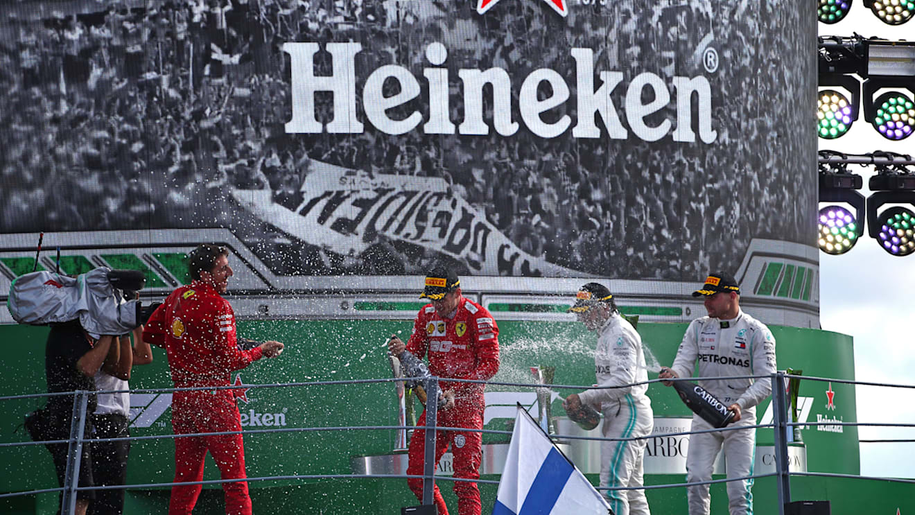 Charles Leclerc (FRA), Scuderia Ferrari , Lewis Hamilton (GBR), Mercedes AMG F1  and Valtteri Bottas (FIN), Mercedes AMG F1 
08.09.2019. Formula 1 World Championship, Rd 14, Italian Grand Prix, Monza, Italy, Race Day.
- www.xpbimages.com, EMail: requests@xpbimages.com - copy of publication required for printed pictures. Every used picture is fee-liable. © Copyright: Charniaux / XPB Images