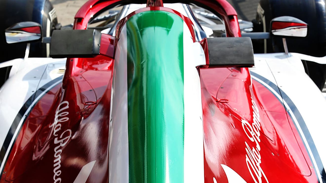 Alfa Romeo Racing C38 with Italian themed livery detail.
05.09.2019. Formula 1 World Championship, Rd 14, Italian Grand Prix, Monza, Italy, Preparation Day.
- www.xpbimages.com, EMail: requests@xpbimages.com - copy of publication required for printed pictures. Every used picture is fee-liable. © Copyright: Batchelor / XPB Images