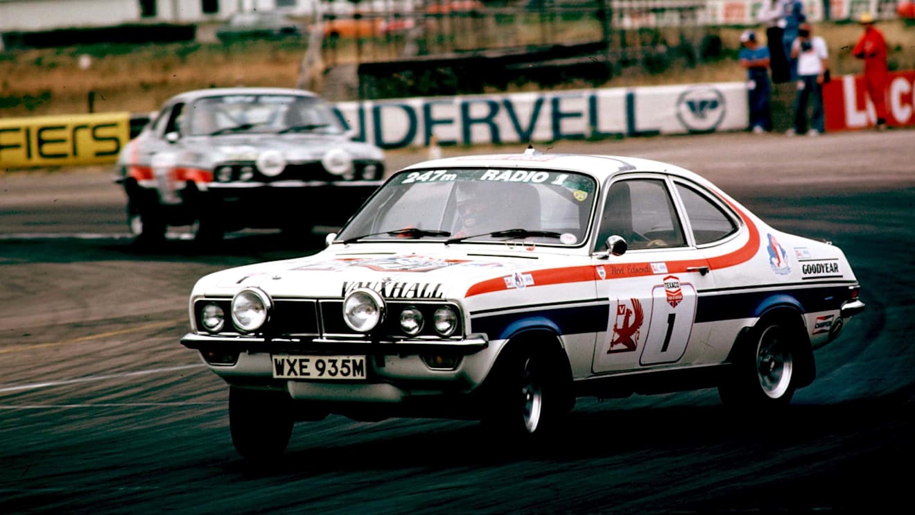 James Hunt sliding his Vauxhall Viva at the 1976 Tour of Britain