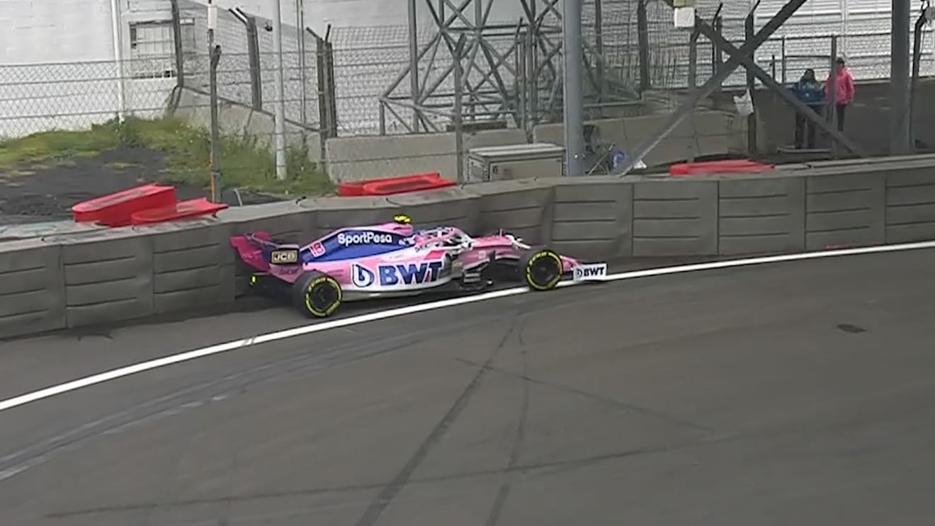 FP1: Stroll limps home after slamming into stadium wall