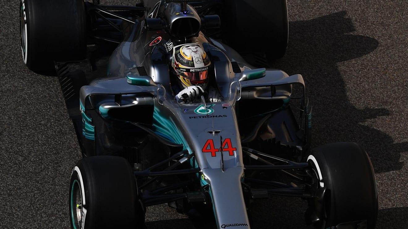 Lewis Hamilton (GBR) Mercedes-Benz F1 W08 Hybrid at Formula One Testing, Day One, Yas Marina Circuit, Abu Dhabi, UAE, Tuesday 28 November 2017. © Mark Sutton/Sutton Images