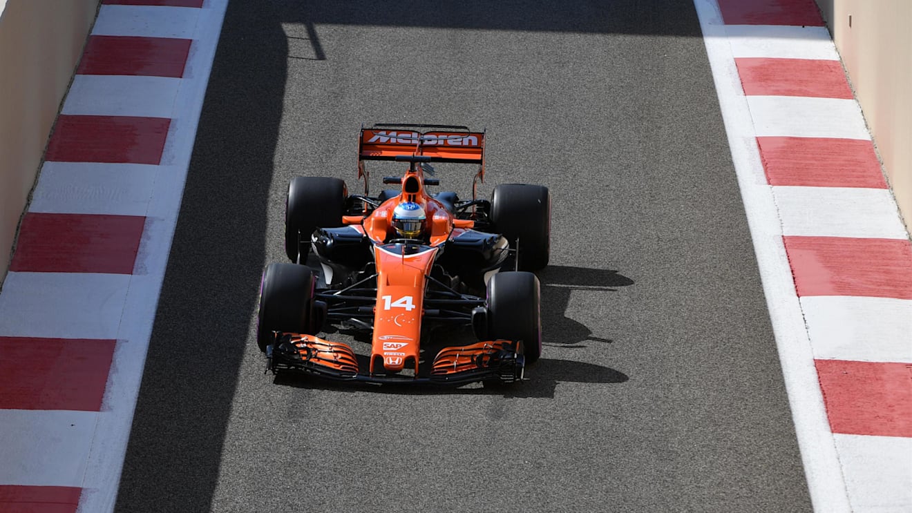 Fernando Alonso (ESP) McLaren MCL32 at Formula One World Championship, Rd20, Abu Dhabi Grand Prix, Practice, Yas Marina Circuit, Abu Dhabi, UAE, Friday 24 November 2017. © Mark Sutton/Sutton Images