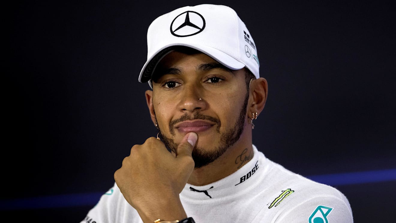 Lewis Hamilton (GBR) Mercedes AMG F1 in the Press Conference at Formula One World Championship, Rd20, Abu Dhabi Grand Prix, Qualifying, Yas Marina Circuit, Abu Dhabi, UAE, Saturday 25 November 2017. © Manuel Goria/Sutton Images
