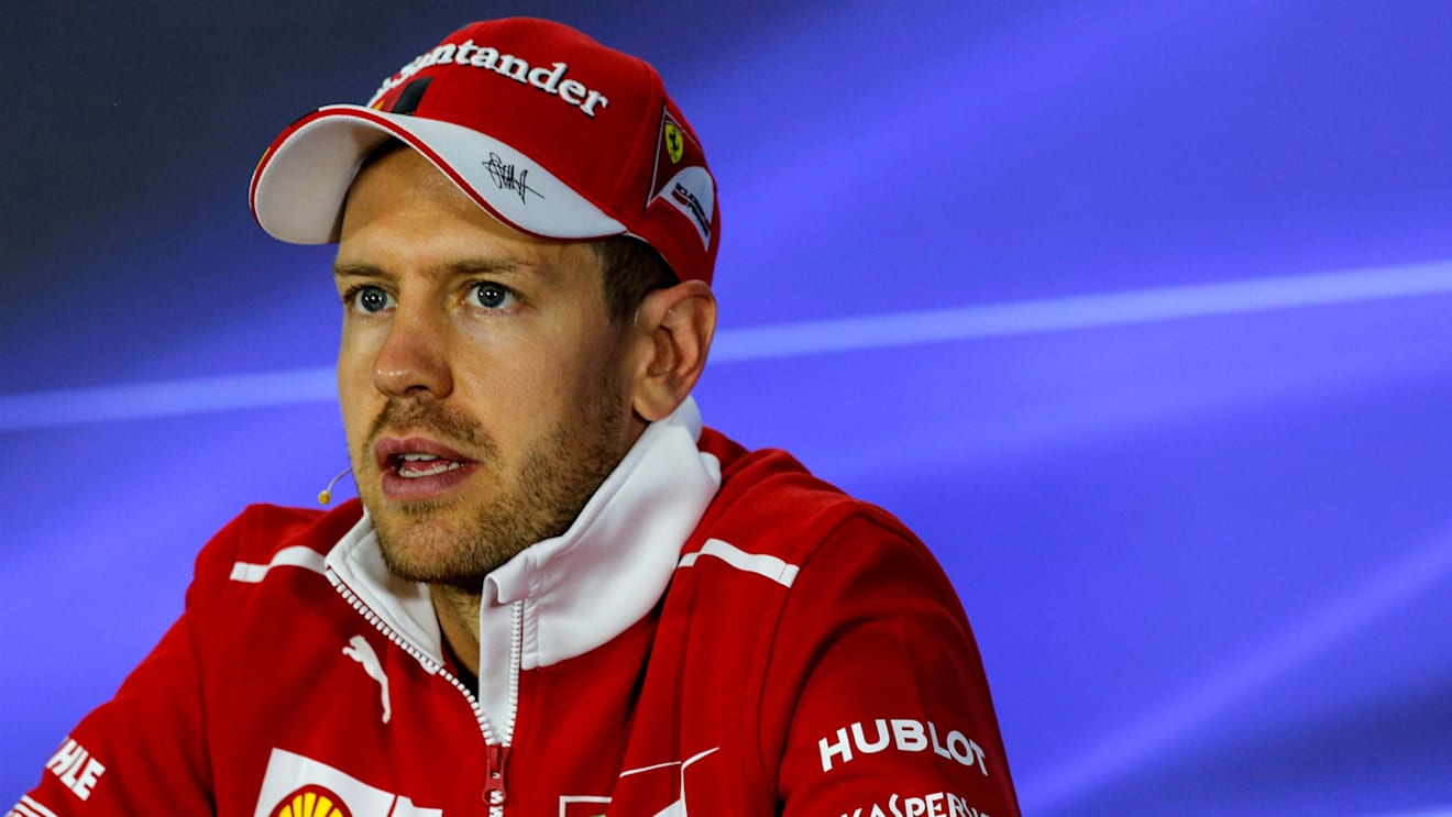 Sebastian Vettel (GER) Ferrari in the Press Conference at Formula One World Championship, Rd20, Abu Dhabi Grand Prix, Race, Yas Marina Circuit, Abu Dhabi, UAE, Sunday 26 November 2017. © James Gasperotti/Sutton Images