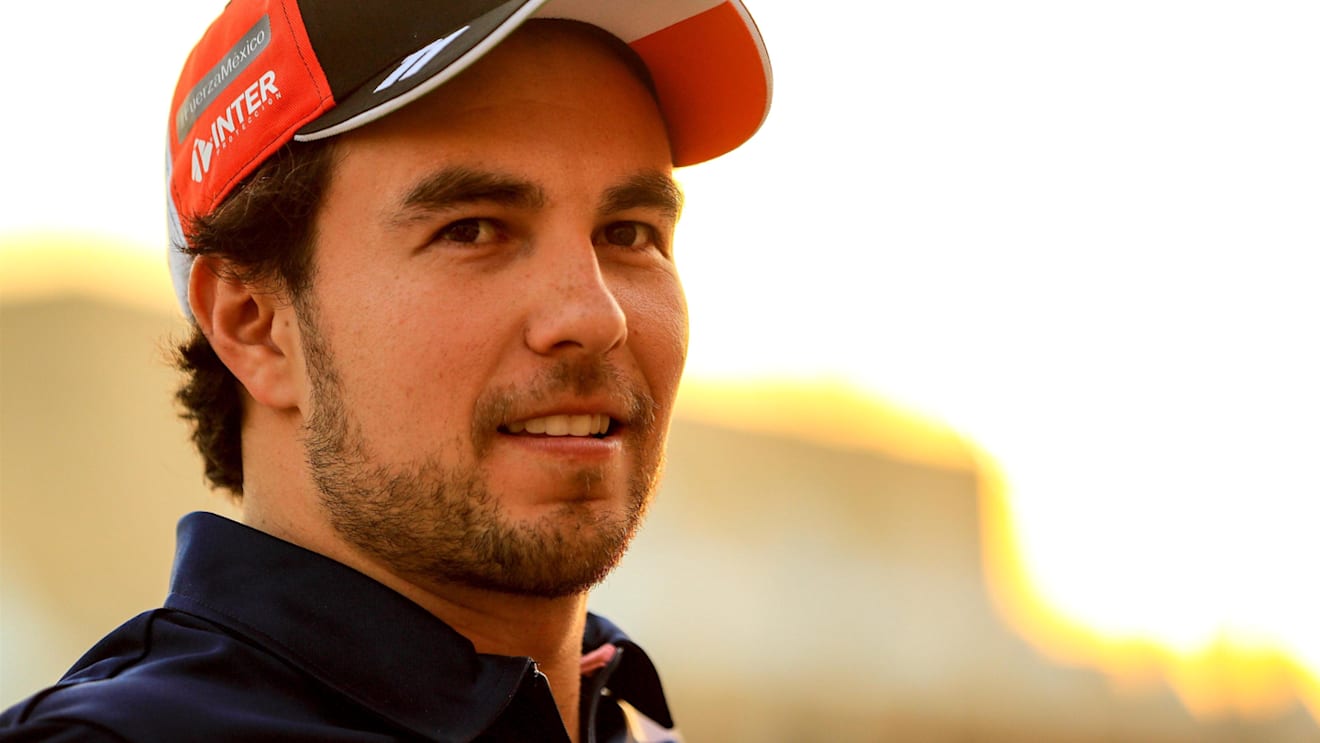Sergio Perez (MEX) Force India at Formula One World Championship, Rd20, Abu Dhabi Grand Prix, Preparations, Yas Marina Circuit, Abu Dhabi, UAE, Thursday 23 November 2017. © Kym Illman/Sutton Images
