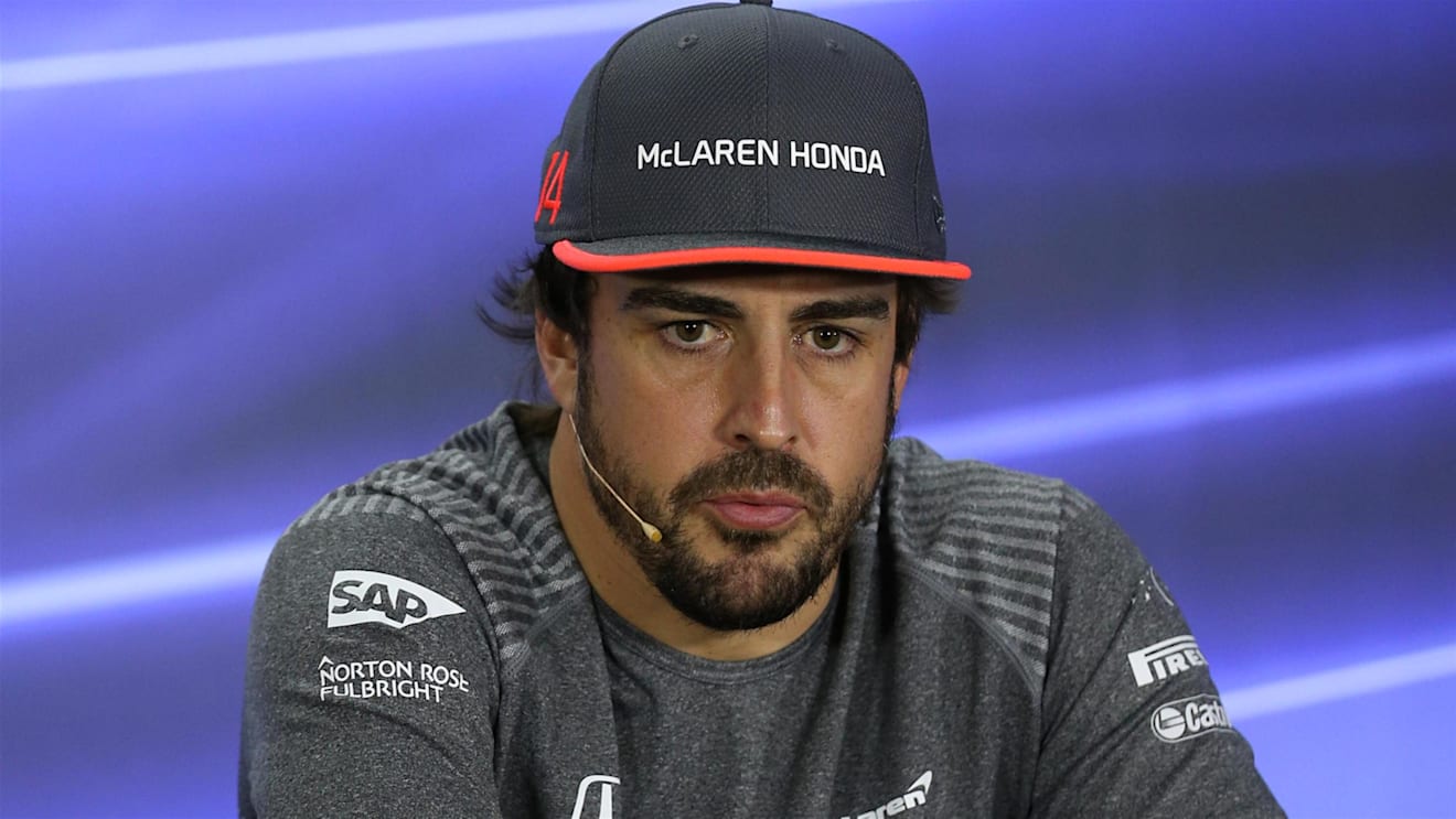 Fernando Alonso (ESP) McLaren in the Press Conference at Formula One World Championship, Rd20, Abu Dhabi Grand Prix, Preparations, Yas Marina Circuit, Abu Dhabi, UAE, Thursday 23 November 2017. © Lionel Ng/Sutton Images
