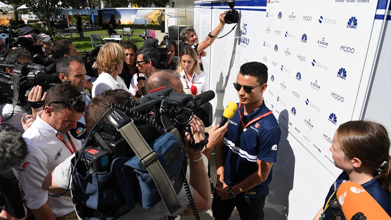 Pascal Wehrlein (GER) Sauber talks with the media at Formula One World Championship, Rd1, Australian Grand Prix, Qualifying, Albert Park, Melbourne, Australia, Saturday 25 March 2017. © Sutton Motorsport Images