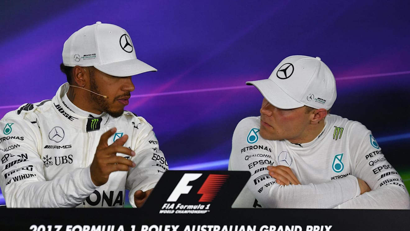 Mercedes AMG F1 and Mercedes AMG F1 in the Press Conference at Formula One World Championship, Rd1, Australian Grand Prix, Qualifying, Albert Park, Melbourne, Australia, Saturday 25 March 2017. © Sutton Motorsport Images