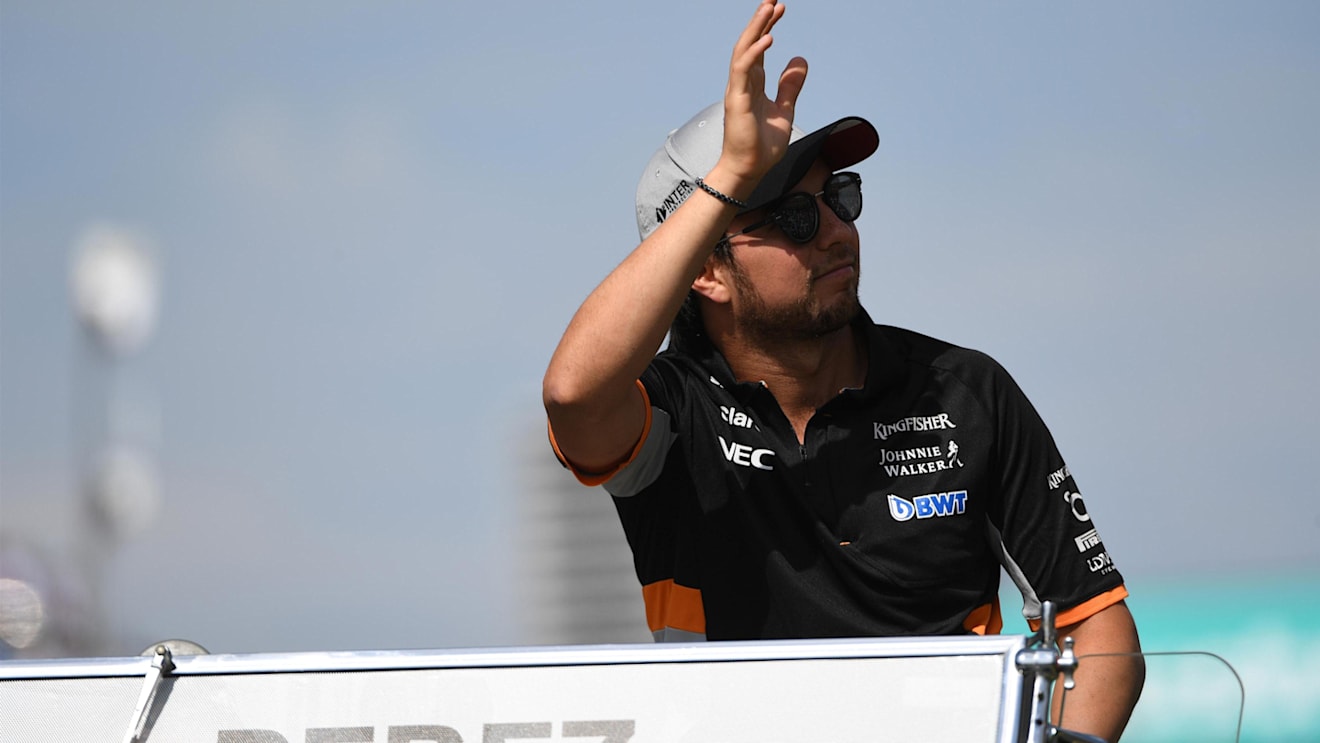 Sergio Perez (MEX) Force India on the drivers parade at Formula One World Championship, Rd1, Australian Grand Prix, Race, Albert Park, Melbourne, Australia, Sunday 26 March 2017. © Sutton Motorsport Images