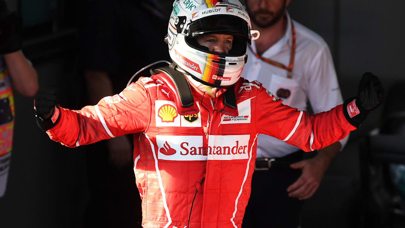 Race winner Sebastian Vettel (GER) Ferrari celebrates in parc ferme at Formula One World Championship, Rd1, Australian Grand Prix, Race, Albert Park, Melbourne, Australia, Sunday 26 March 2017. © Sutton Motorsport Images