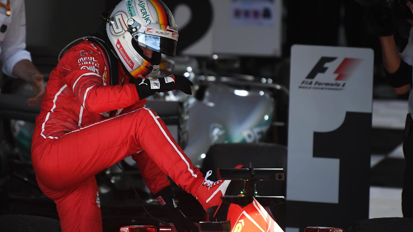 Race winner Sebastian Vettel (GER) Ferrari SF70-H in parc ferme at Formula One World Championship, Rd1, Australian Grand Prix, Race, Albert Park, Melbourne, Australia, Sunday 26 March 2017. © Sutton Motorsport Images