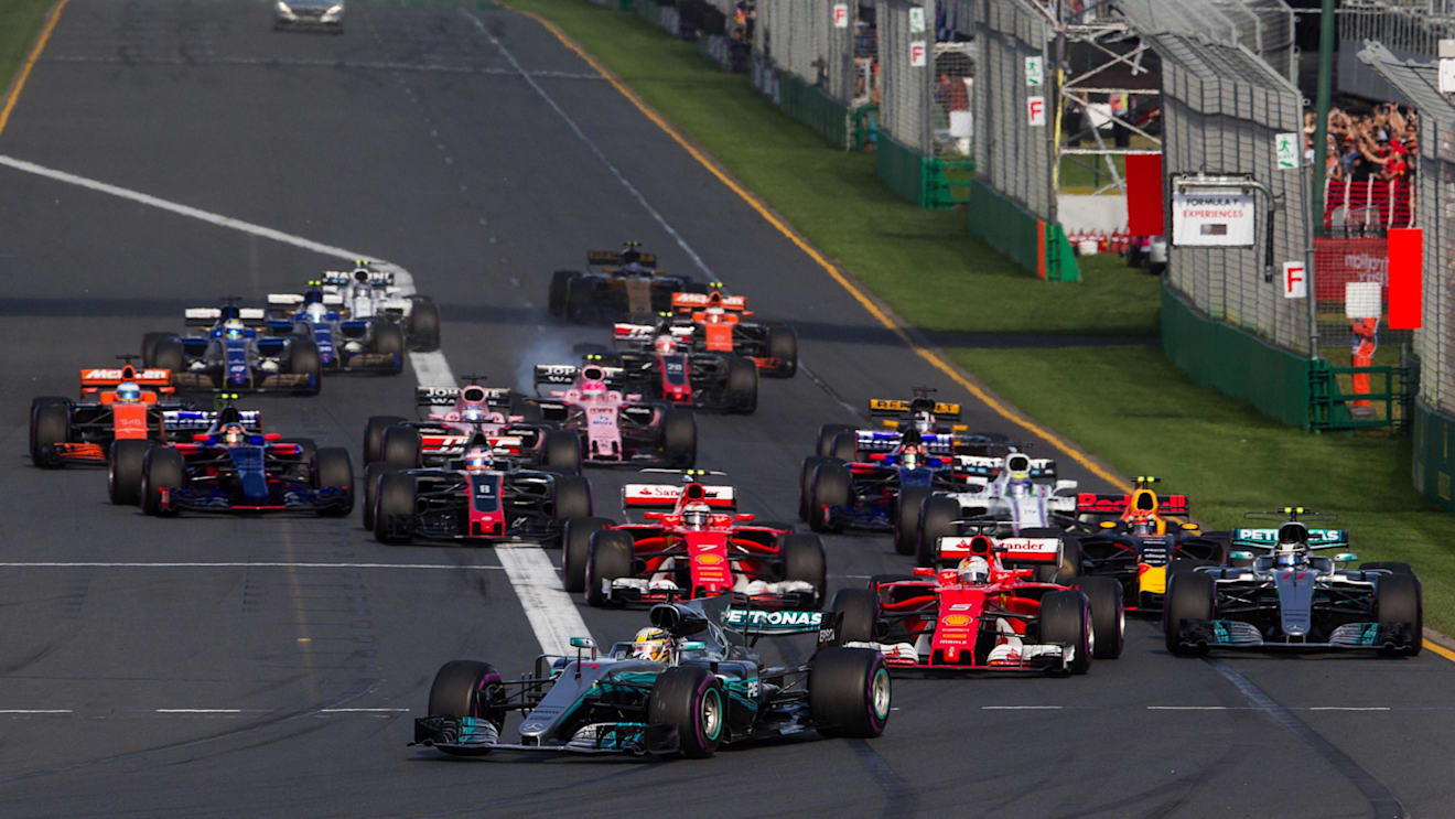 Lewis Hamilton (GBR) Mercedes-Benz F1 W08 Hybrid leads at the start of the race at Formula One World Championship, Rd1, Australian Grand Prix, Race, Albert Park, Melbourne, Australia, Sunday 26 March 2017. © Sutton Motorsport Images