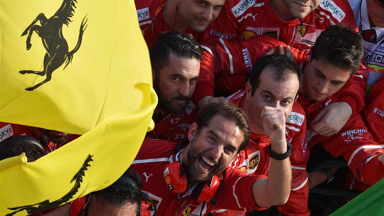 Ferrari celebrates in parc ferme at Formula One World Championship, Rd1, Australian Grand Prix, Race, Albert Park, Melbourne, Australia, Sunday 26 March 2017. © Sutton Motorsport Images