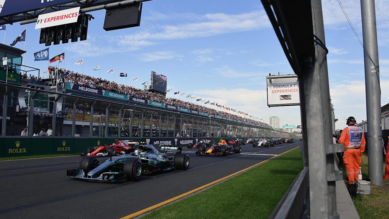 Valtteri Bottas (FIN) Mercedes-Benz F1 W08 Hybrid at the start of the race at Formula One World Championship, Rd1, Australian Grand Prix, Race, Albert Park, Melbourne, Australia, Sunday 26 March 2017. © Sutton Motorsport Images