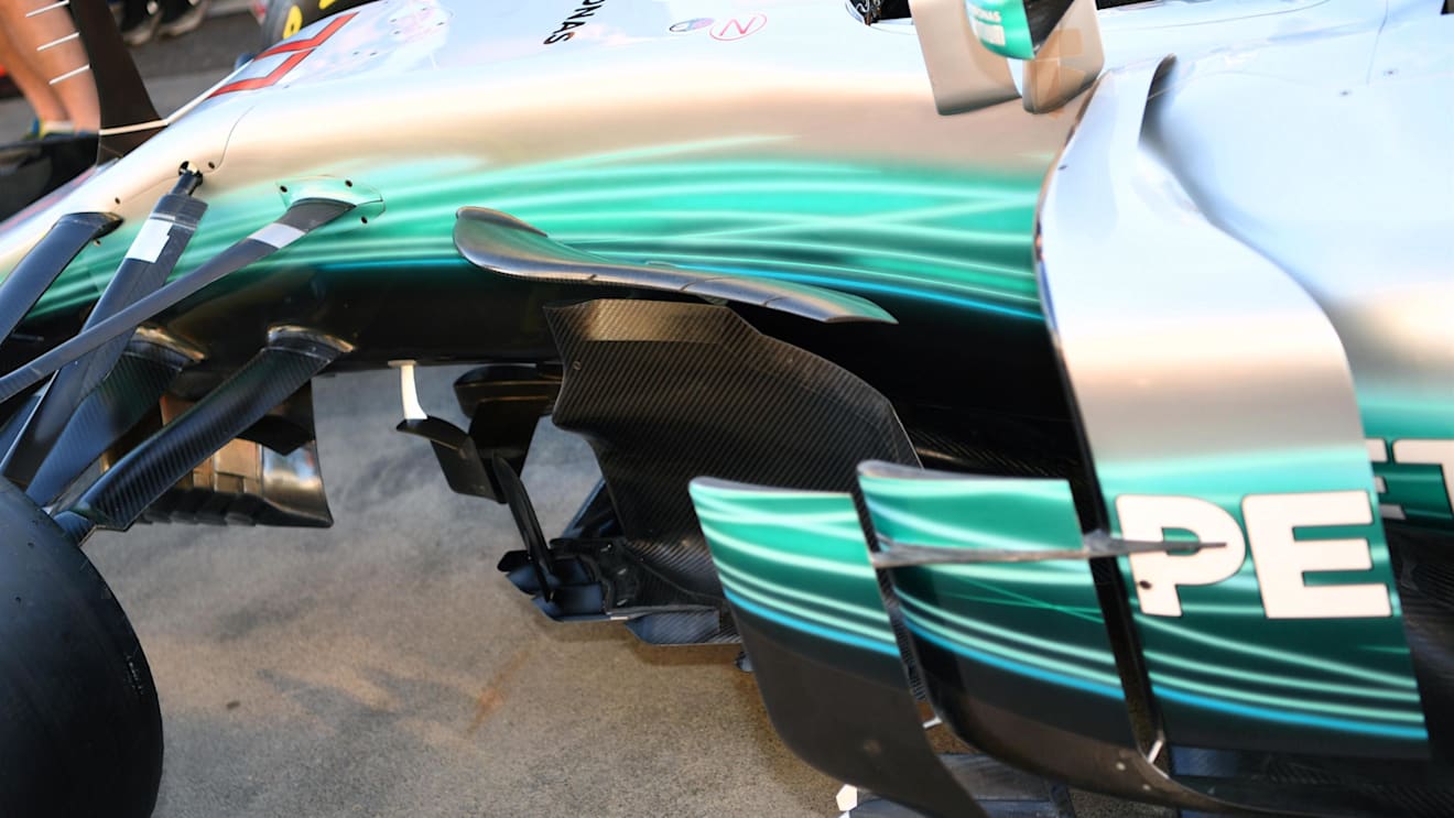 Mercedes-Benz F1 W08 Hybrid bargeboard detail at Formula One World Championship, Rd1, Australian Grand Prix, Preparations, Albert Park, Melbourne, Australia, Thursday 23 March 2017. © Sutton Motorsport Images
