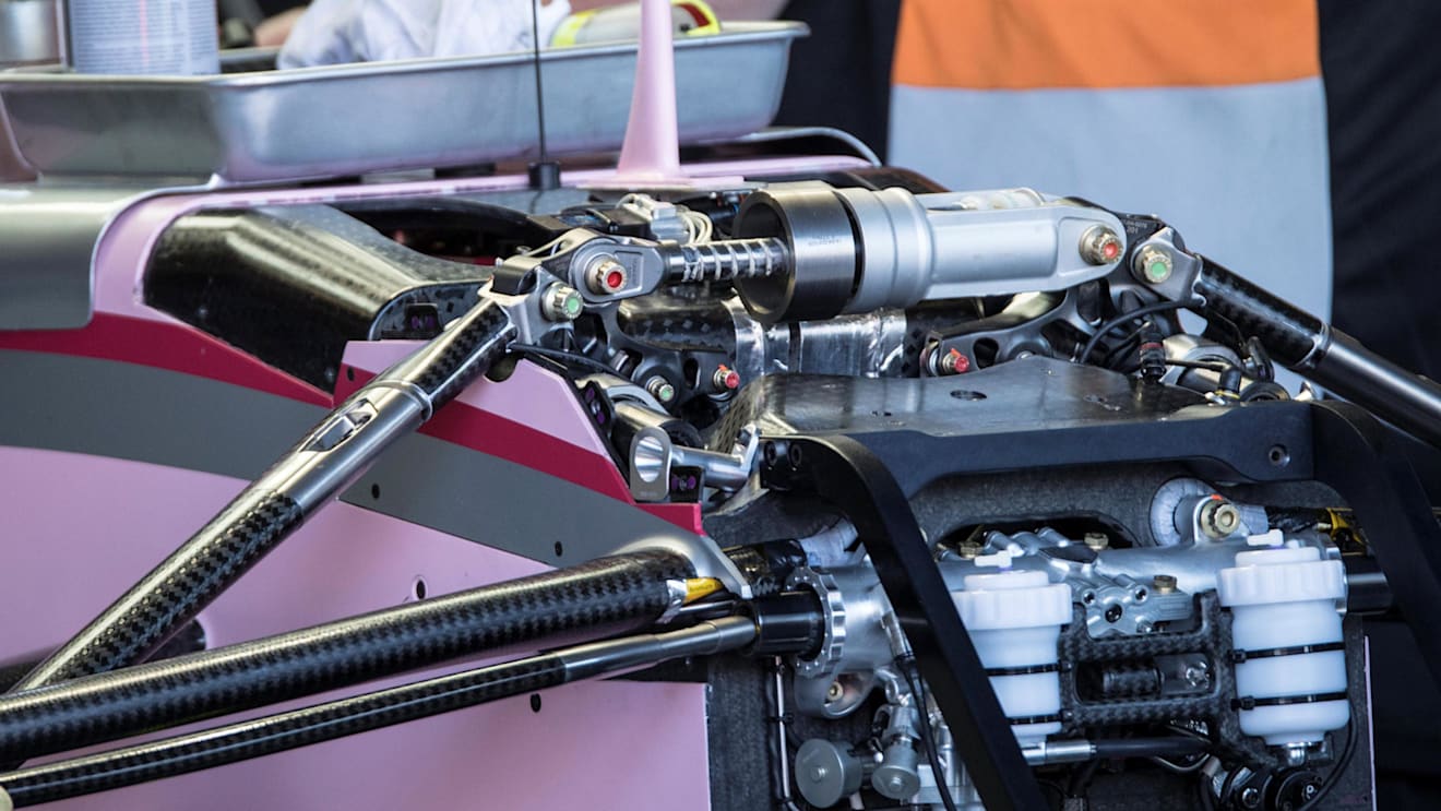 Force India VJM10 font suspension detail at Formula One World Championship, Rd1, Australian Grand Prix, Preparations, Albert Park, Melbourne, Australia, Thursday 23 March 2017. © Sutton Motorsport Images
