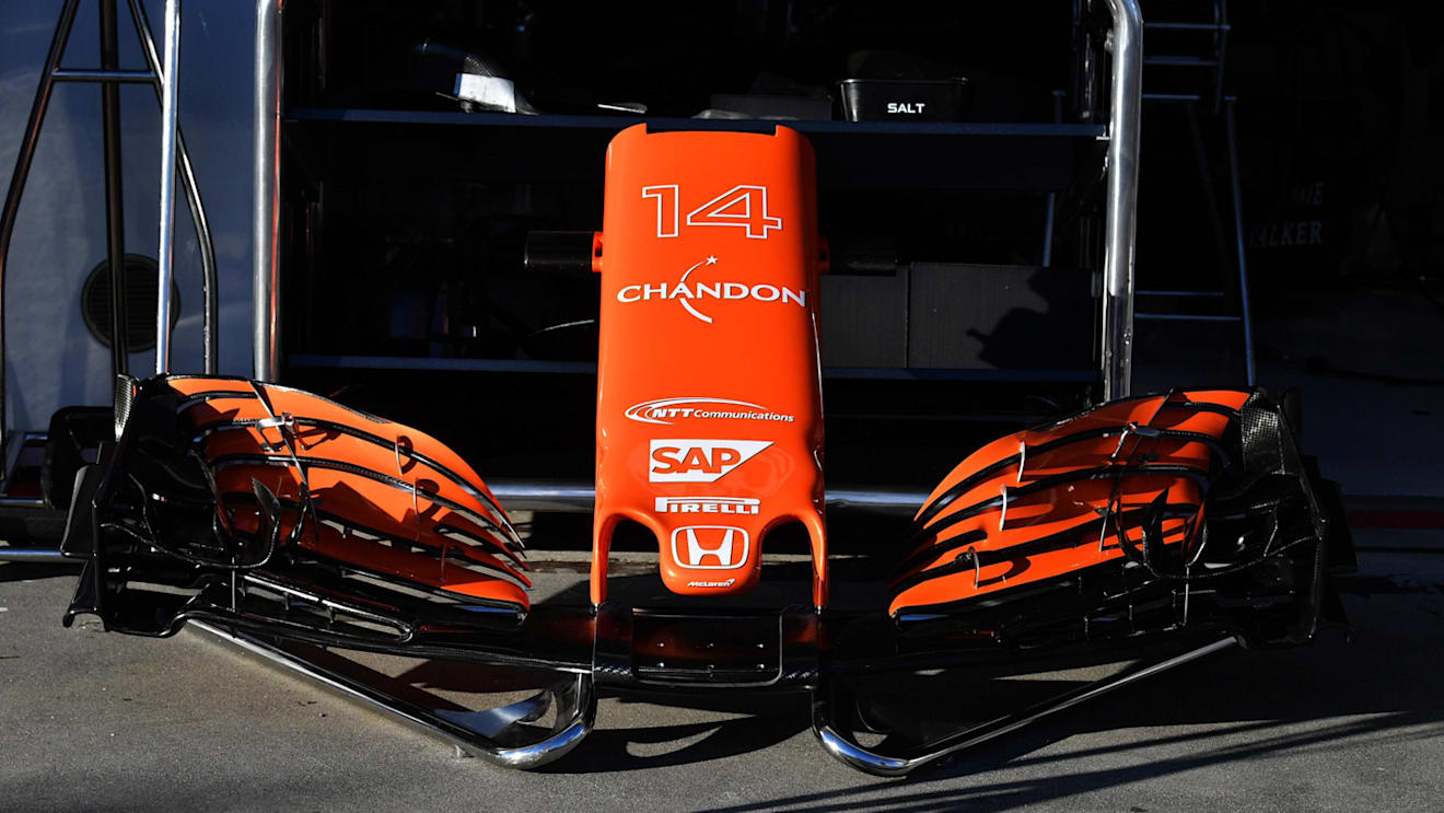 McLaren MCL32 nose and front wing at Formula One World Championship, Rd1, Australian Grand Prix, Preparations, Albert Park, Melbourne, Australia, Thursday 23 March 2017. © Sutton Motorsport Images