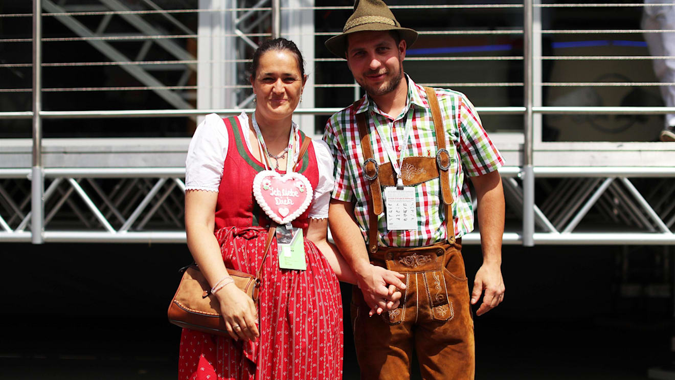 Fans in traditional dress at Formula One World Championship, Rd9, Austrian Grand Prix, Race, Spielberg, Austria, Sunday 9 July 2017. © Sutton Images