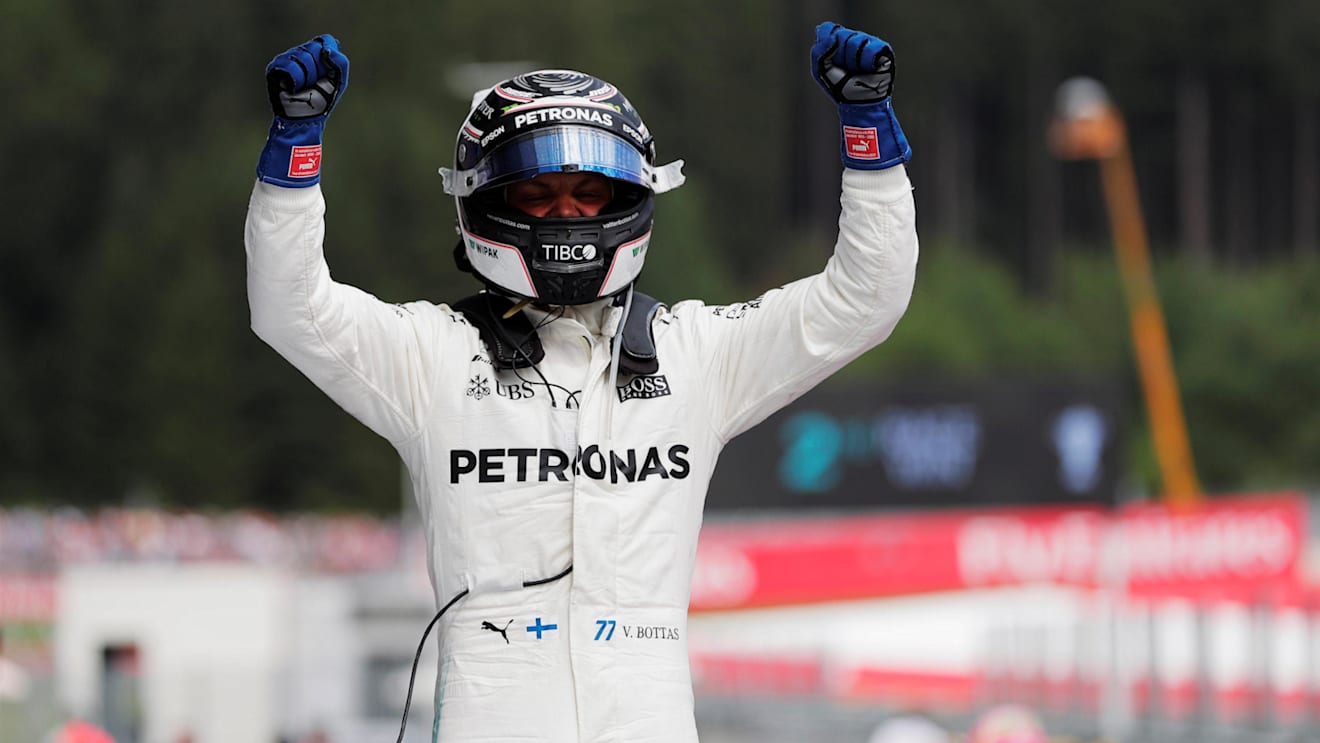 Race winner Valtteri Bottas (FIN) Mercedes AMG F1 celebrates in parc ferme at Formula One World Championship, Rd9, Austrian Grand Prix, Race, Spielberg, Austria, Sunday 9 July 2017. © Sutton Images