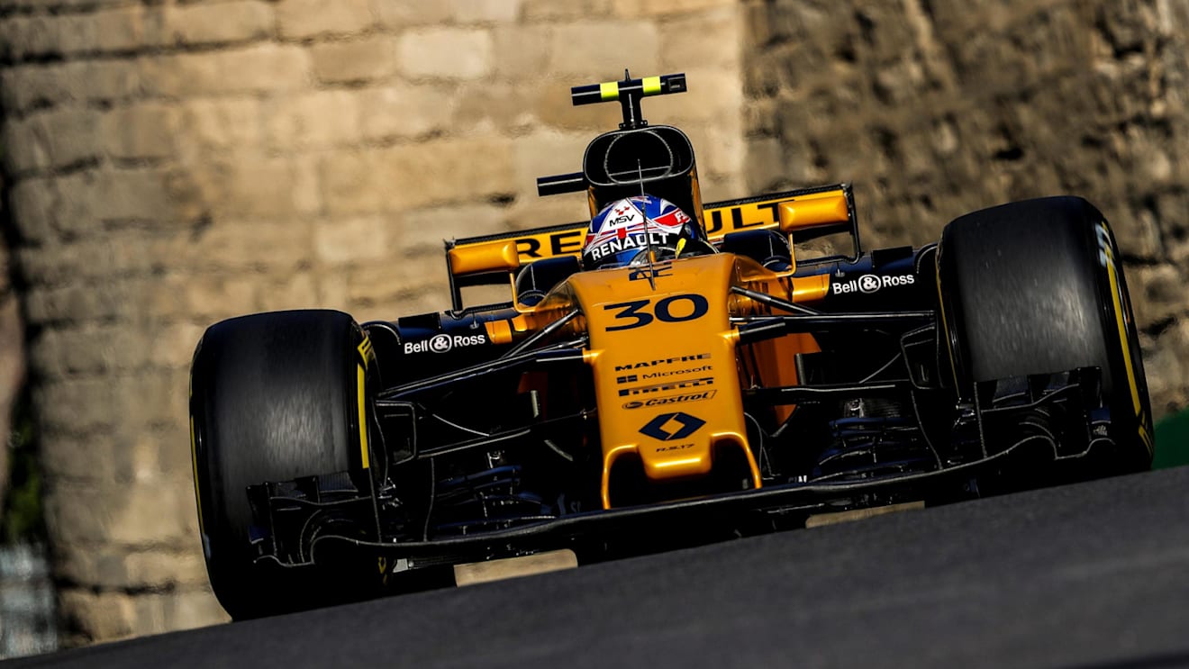 Jolyon Palmer (GBR) Renault Sport F1 Team RS17 at Formula One World Championship, Rd8, Azerbaijan Grand Prix, Practice, Baku City Circuit, Baku, Azerbaijan, Friday 23 June 2017. © Sutton Images